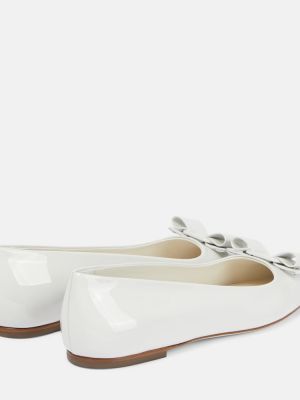 Lakkozott bőr masnis balerina cipők Ferragamo fehér