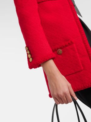 Vlněná bunda Saint Laurent červená
