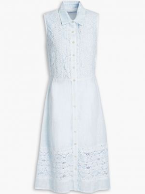 Льняное платье-рубашка 120% Lino синее
