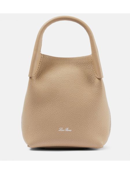 Δερμάτινη τσάντα shopper Loro Piana λευκό