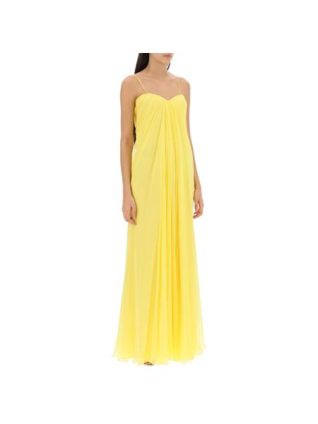 Sukienka długa Alexander Mcqueen żółta