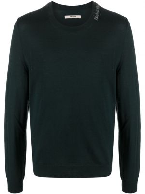 Плетен пуловер с принт Zadig&voltaire зелено