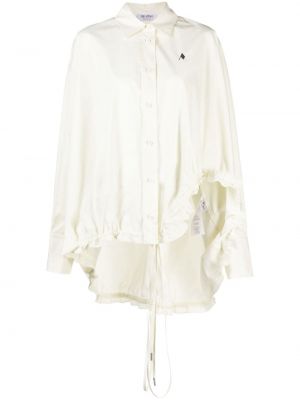 Ασύμμετρο βαμβακερό πουκάμισο με κέντημα The Attico λευκό