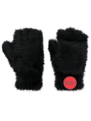 Γάντια με γούνα Giorgio Armani μαύρο