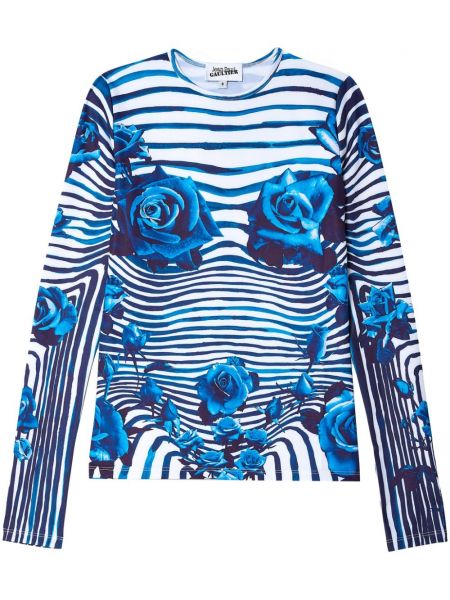 T-krekls ar ziediem ar apdruku Jean Paul Gaultier