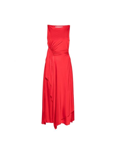 Sukienka midi drapowany Lanvin czerwony