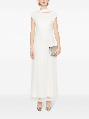Asimetriškas suknele kokteiline su blizgučiais Gloria Coelho balta