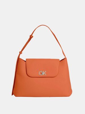 Bolsa de hombro con cremallera Calvin Klein naranja