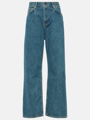 Straight leg jeans a vita alta Wardrobe.nyc blu