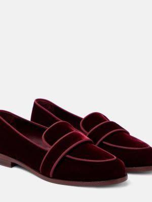 Pantofi loafer de catifea Aquazzura roșu