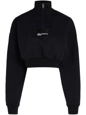 Džemperis ar rāvējslēdzēju Karl Lagerfeld Jeans melns