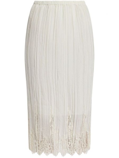Čipkovaný plisovaný midi sukňa Zimmermann biela