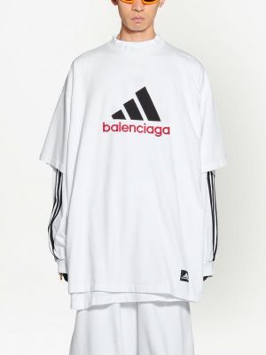 T-krekls ar apdruku Balenciaga balts