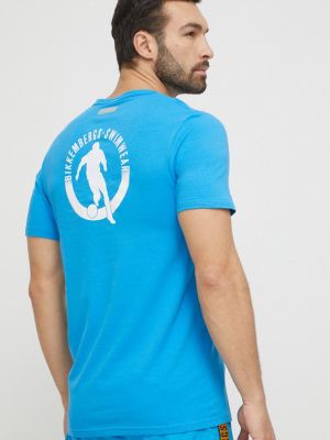 Тениска с дълъг ръкав с принт Bikkembergs синьо