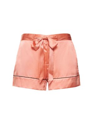 Pantaloni scurți din satin de mătase Kiki De Montparnasse roz