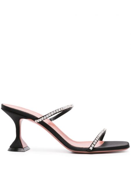 Mules en satin Amina Muaddi noir