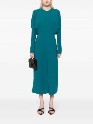 Drapované midi šaty Victoria Beckham zelené