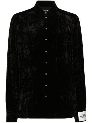 Aksamitna koszula Dolce And Gabbana czarna