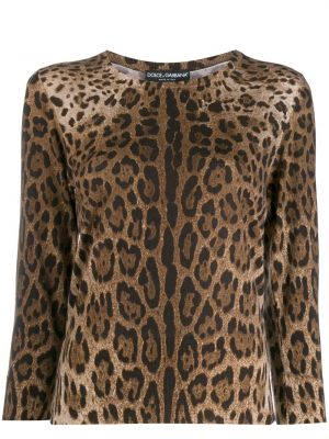 Jersey leopardo de tela jersey Dolce & Gabbana marrón