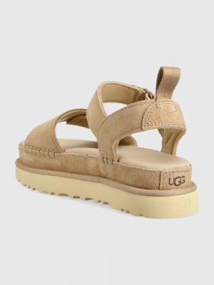 Sandale din piele cu platformă Ugg bej