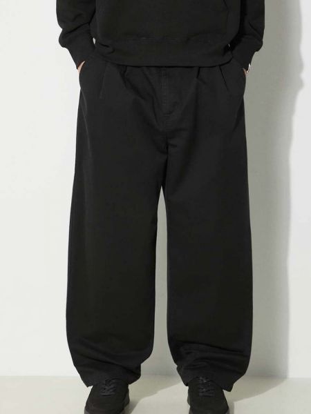 Pamučne hlače ravnih nogavica Carhartt Wip crna