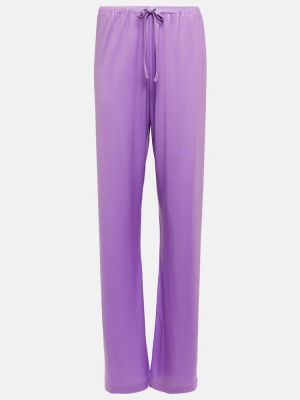 Pantaloni cu picior drept din jerseu Dries Van Noten violet