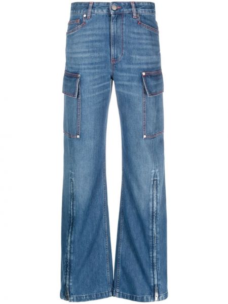 Jeans con cerniera con motivo a stelle Stella Mccartney blu
