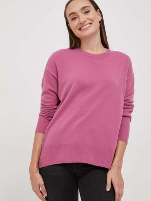 Sweter wełniany Sisley różowy