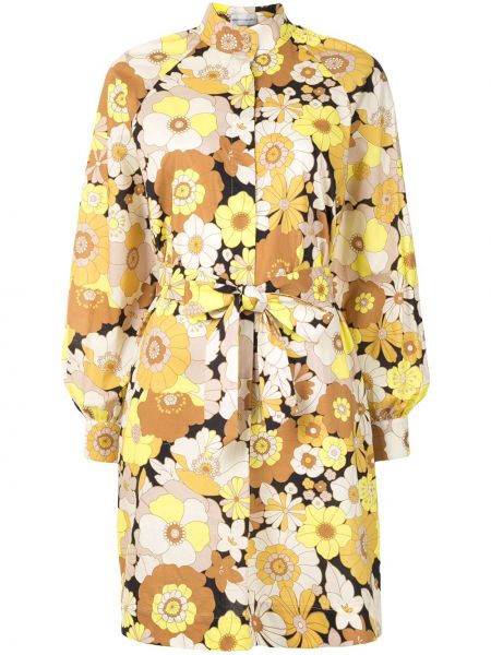 Рубашка платье в цветочный принт Rebecca Vallance, желтое