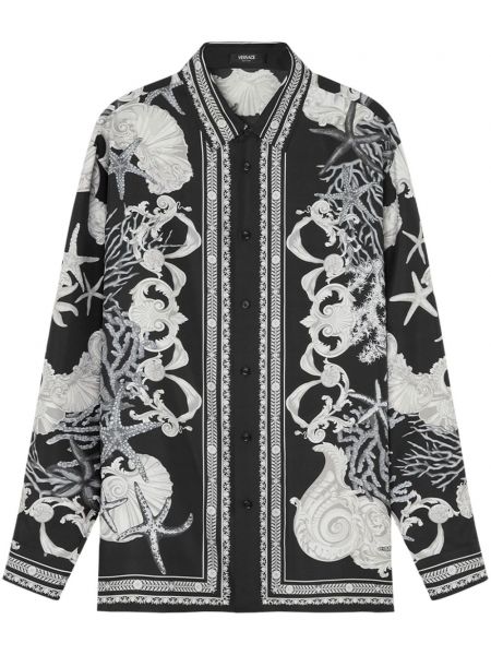 Košeľa s potlačou Versace čierna