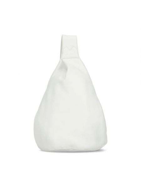 Biała torba na ramię skórzana Yohji Yamamoto
