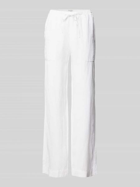 Lniane proste spodnie Marc O'polo białe