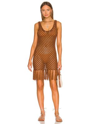Платье мини с бахромой Lpa, коричневое