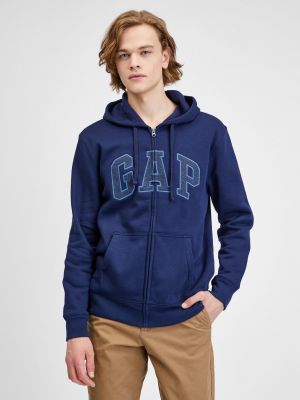 Mikina s kapucí na zip Gap modrá