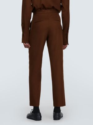 Pantaloni di lino di cotone King & Tuckfield marrone