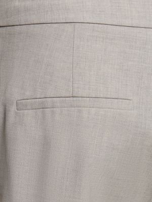 Vlněné rovné kalhoty Theory šedé