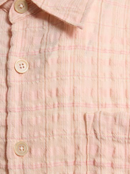 Camicia di cotone a quadri Our Legacy rosa