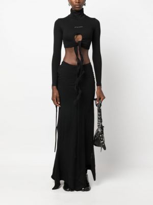 Długa spódnica bawełniana drapowana Ottolinger czarna