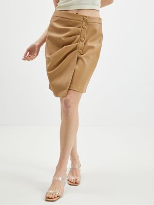 Kožená sukňa Orsay hnedá