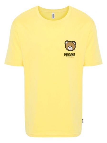 Kokvilnas t-krekls Moschino dzeltens