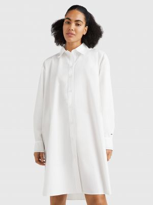 Marškininė suknelė oversize Tommy Hilfiger balta