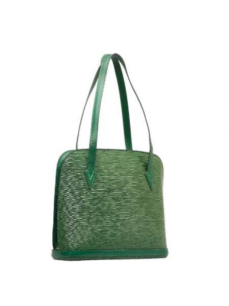 Shopperka skórzana retro Louis Vuitton Vintage zielona