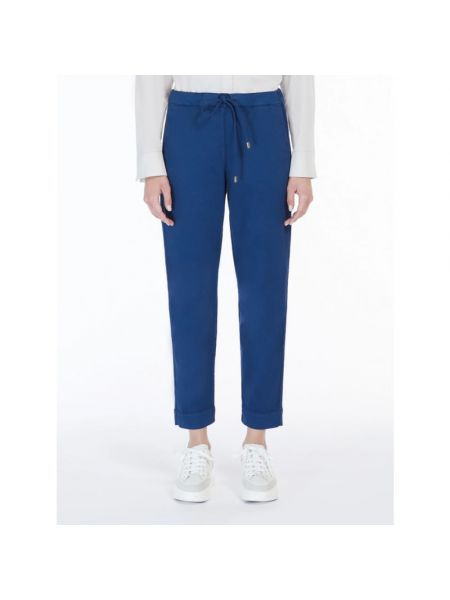 Pantalones de chándal de algodón Max Mara azul