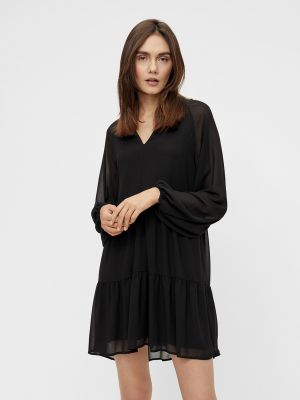 Платье мини с длинным рукавом Object черное