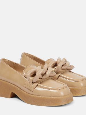 Pantofi loafer din piele din piele ecologică Stella Mccartney bej