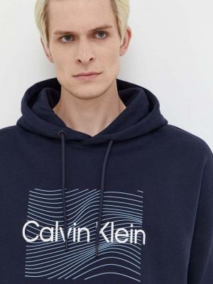 Хлопковая толстовка Calvin Klein синяя