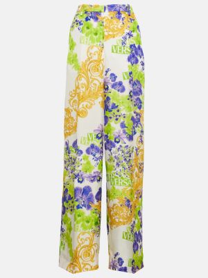 Květinové kalhoty relaxed fit Versace