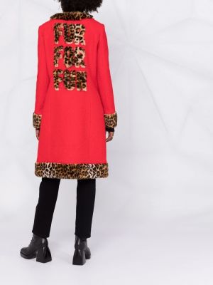 Abrigo con botones leopardo Moschino rojo