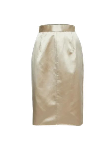Satynowa spódnica Dolce & Gabbana Pre-owned beżowa