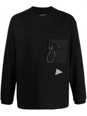 Jersey sweatshirt aus baumwoll mit print And Wander schwarz